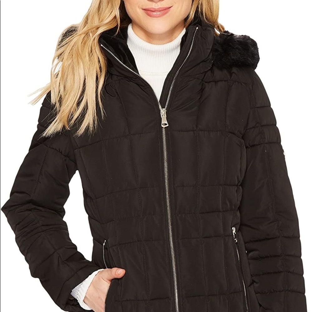 CALVIN KLEIN SHORT PUFFER JACKET FAUX FUR